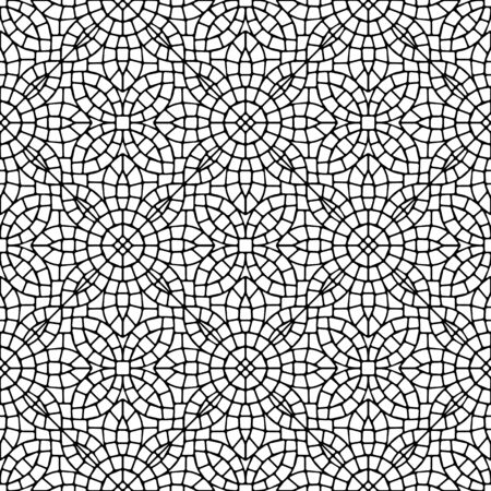 Ancient mosaic ceramic tile pattern. Decorative glass ornament. Abstract antique texture.のイラスト素材