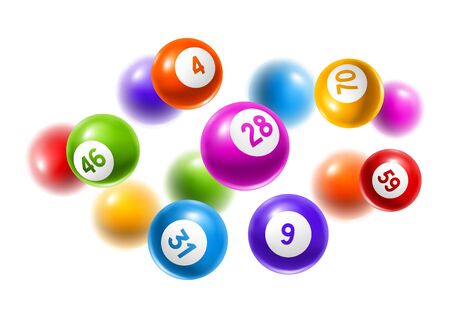 Bingo or lottery colored number balls. Background for gambling sport games.のイラスト素材