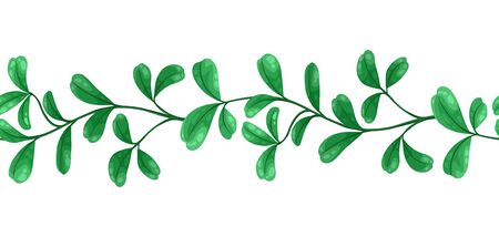 Liana seamless pattern. Jungle vines plant with green leaves. Woody natural tropical rainforest.のイラスト素材