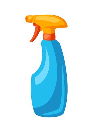 Illustration of spray bottle. Housekeeping cleaning item for service, design and advertising.のイラスト素材