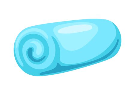 Illustration of rolled blue towel.のイラスト素材