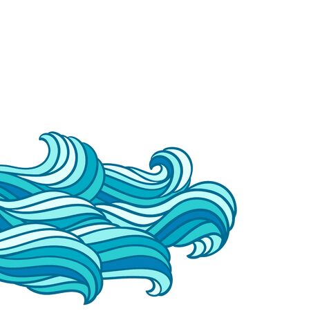 Card design with waves. Background with sea, river or water texture. Wavy striped abstract fur or hair.のイラスト素材