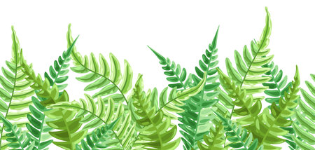 Seamless pattern with fern leaves.のイラスト素材