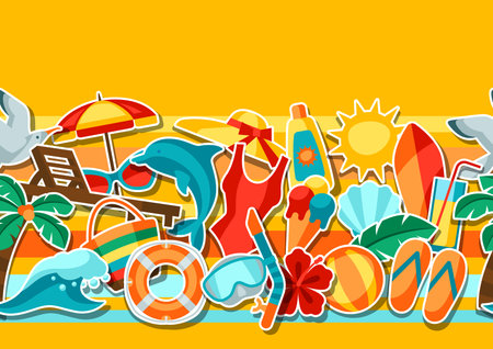 Colorful summer and beach accessories