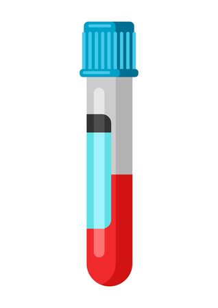 Illustration of medical test tube with blood. Health care, treatment and safety item.のイラスト素材