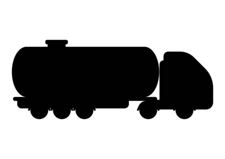 Illustration of oil tank truck. Industrial equipment in flat style.のイラスト素材