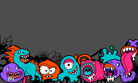 Evil creatures in modern comic style.