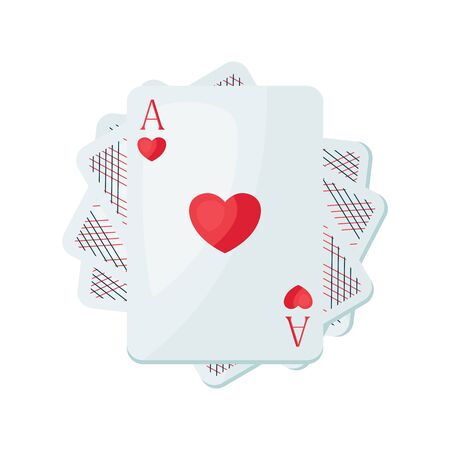 Illustration of heart playing cards. On-board game or gambling for casino.のイラスト素材
