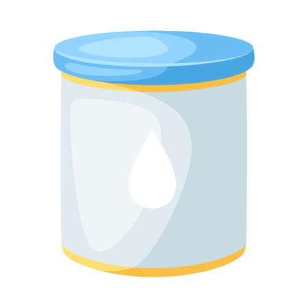 Illustration of stylized jar with milk mixture. Icon in carton style.のイラスト素材