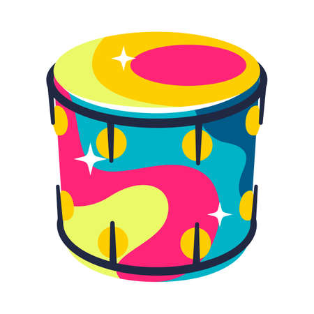 Illustration of musical drum. Music party or rock concert creative image.のイラスト素材