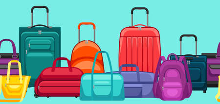travel suitcases and bags. Background for tourism and shops.のイラスト素材