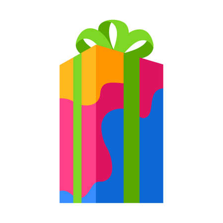Illustration of gift box. Colorful present for celebration, discount or promotion.のイラスト素材
