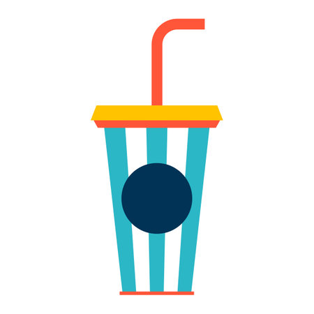 Illustration of soda paper glass. Stylized item for cinemas.のイラスト素材