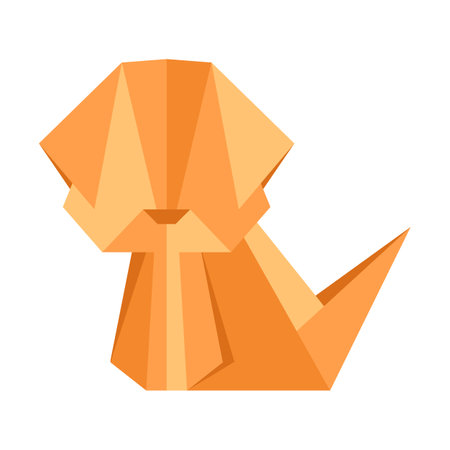 Illustration of origami dog.のイラスト素材