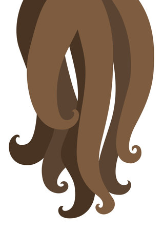 Illustration of curled hair strands. Concept for beauty or hairdressing salon.のイラスト素材