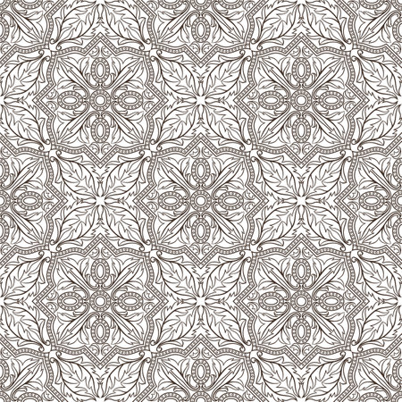 Portuguese azulejo ceramic tile seamless pattern. Mediterranean traditional ornament. Italian pottery or spanish majolica. Baroque damask background with vintage scroll leaves.のイラスト素材