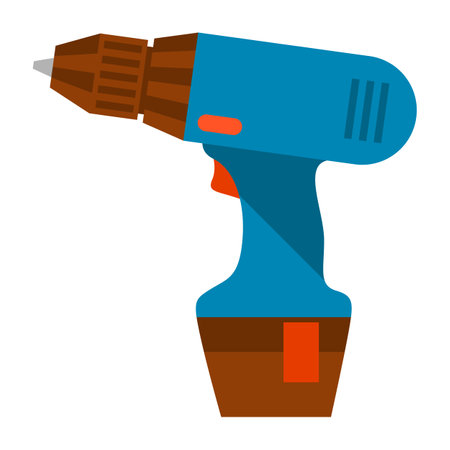 Illustration of electric screwdriver. Tool for repair and construction.のイラスト素材