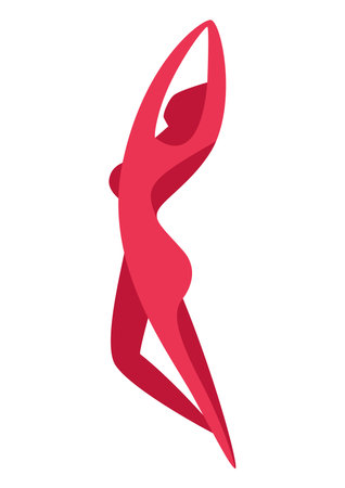 Illustration of female body silhouette. Stylized conceptual image.のイラスト素材