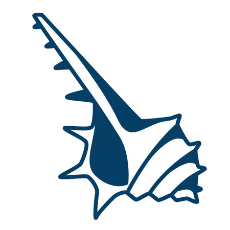 Illustration of seashell. Tropical underwater decorative mollusk shell.のイラスト素材