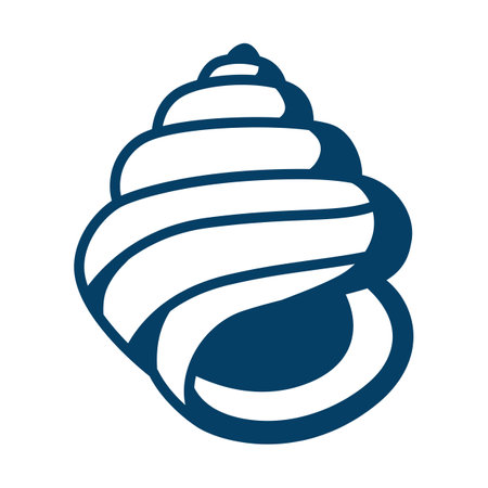 Illustration of seashell. Tropical underwater decorative mollusk shell.のイラスト素材