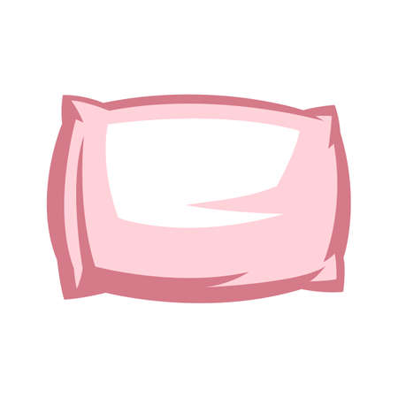 Illustration of soft pillow. Icon, emblem or label for for sleep products.のイラスト素材
