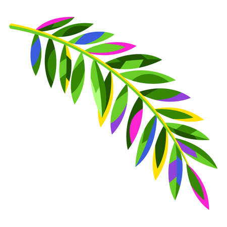 Illustration of stylized palm leaf. Exotic tropical plant.のイラスト素材