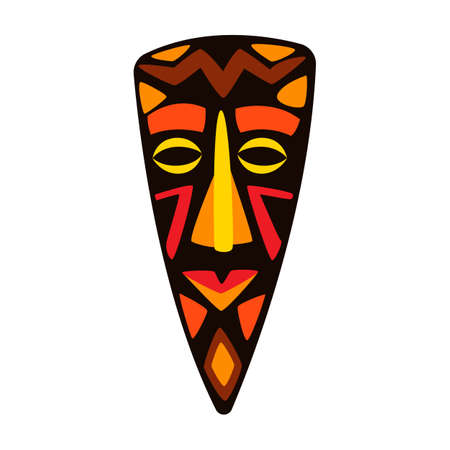 Illustration of stylized African mask. Tribal national ornament and decoration.のイラスト素材