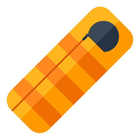 Illustration of sleeping bag. Image or icon for camping or tourism and travel.のイラスト素材