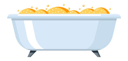 Illustration of bath in bathroom. Adversting icon or image for industry and shops.のイラスト素材