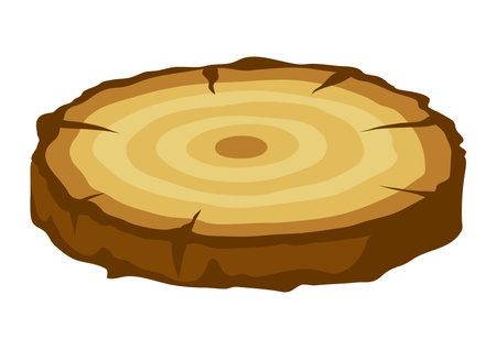 Illustration of tree cut. Adversting icon or image for forestry and lumber industry.のイラスト素材