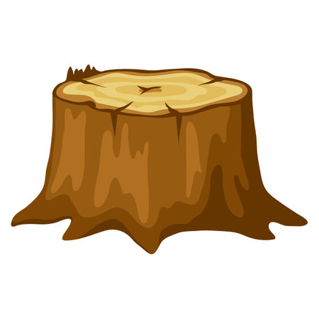Illustration of tree stump. Adversting icon or image for forestry and lumber industry.のイラスト素材
