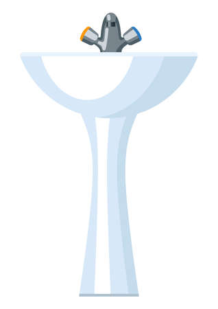 Illustration of washbasin in bathroom. Adversting icon or image for industry and shops.のイラスト素材