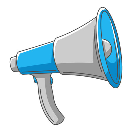 Loudspeaker illustration. Speaker or megaphone icon, sign for demonstration or promotion.のイラスト素材