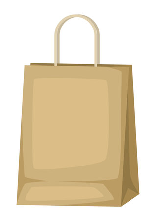 Illustration of paper bag. Promotional template or adversting image for industry and business.のイラスト素材