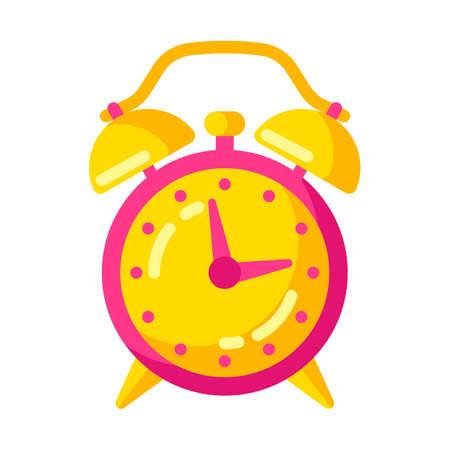 Illustration of alarm clock. Stylized icon for design and applications.のイラスト素材