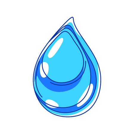 Illustration of water drop. Ecology icon or image for environment protection.のイラスト素材
