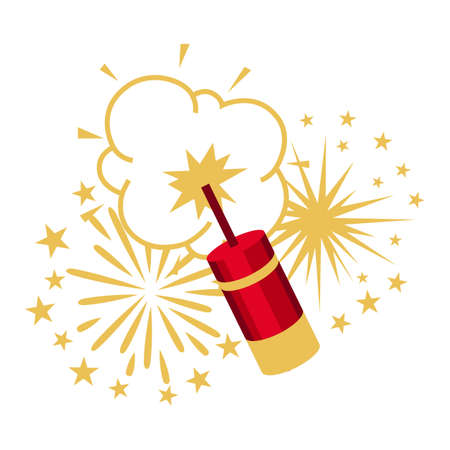 Illustration of salute or firework. Decorative oriental symbol for design of cards and invitations. Asian tradition element.のイラスト素材