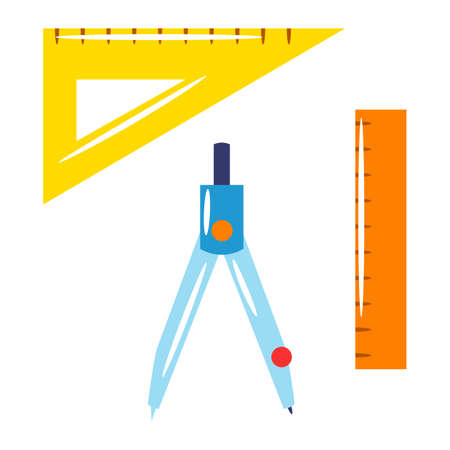 School and education items. Set of colorful supplies and stationery.のイラスト素材