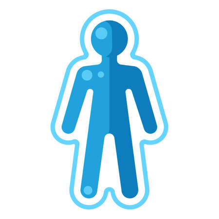 Illustration of human figure protection. Cartoon stylized item. Simple icon on white background.のイラスト素材