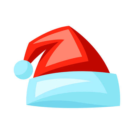 Merry Christmas illustration of Santa hat. Holiday icon in cartoon style. Happy celebration.のイラスト素材