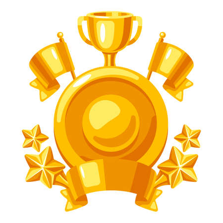 Award and trophy emblem. Reward item for sports or corporate competitions.のイラスト素材