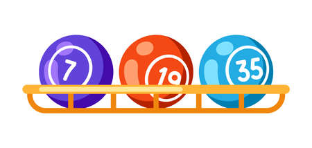 Lottery balls with numbers of lotto illustration. Icon for gambling or online games.のイラスト素材