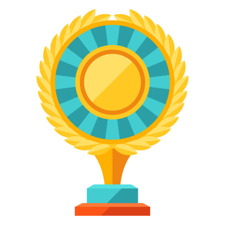 Illustration of gold medal. Award or trophy for sports or corporate competitions.のイラスト素材