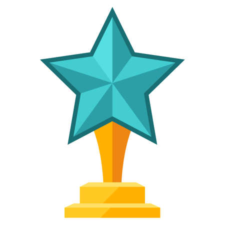 Illustration of prize with star. Award or trophy for sports or corporate competitions.のイラスト素材