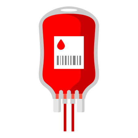 Illustration of blood transfusion bag. Object for medicine and health. Medical symbol in style.のイラスト素材