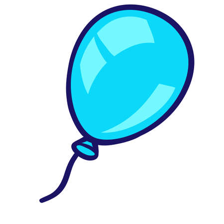 Illustration of balloon in cartoon style. Cute funny object. Symbol in comic style.のイラスト素材