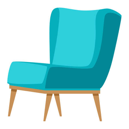 Illustration of armchair. Interior object and home design creation. Furniture and house decor industry.のイラスト素材