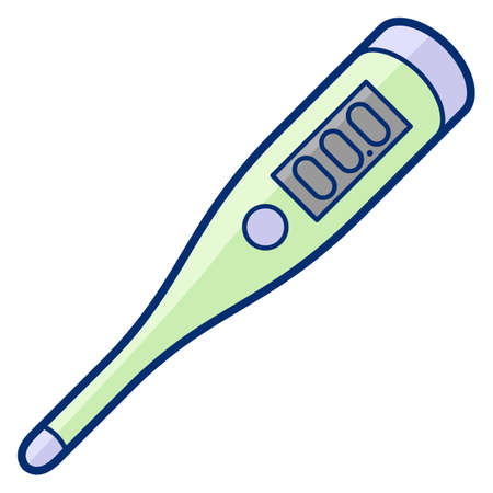 Illustration of thermometer in cartoon style. Cute funny object. Symbol in comic style.のイラスト素材