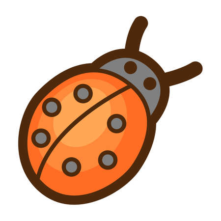 Illustration of ladybug in cartoon style. Cute funny character. Symbol in comic style.のイラスト素材