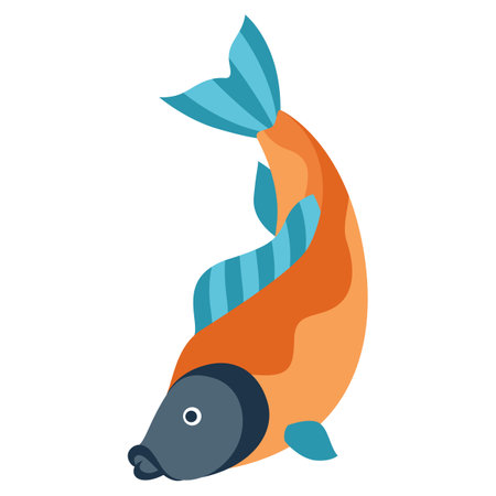 Stylized illustration of fish. Image for design or decoration.のイラスト素材